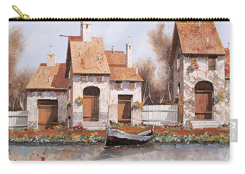 House By The River Zip Pouch featuring the painting Bianca by Guido Borelli