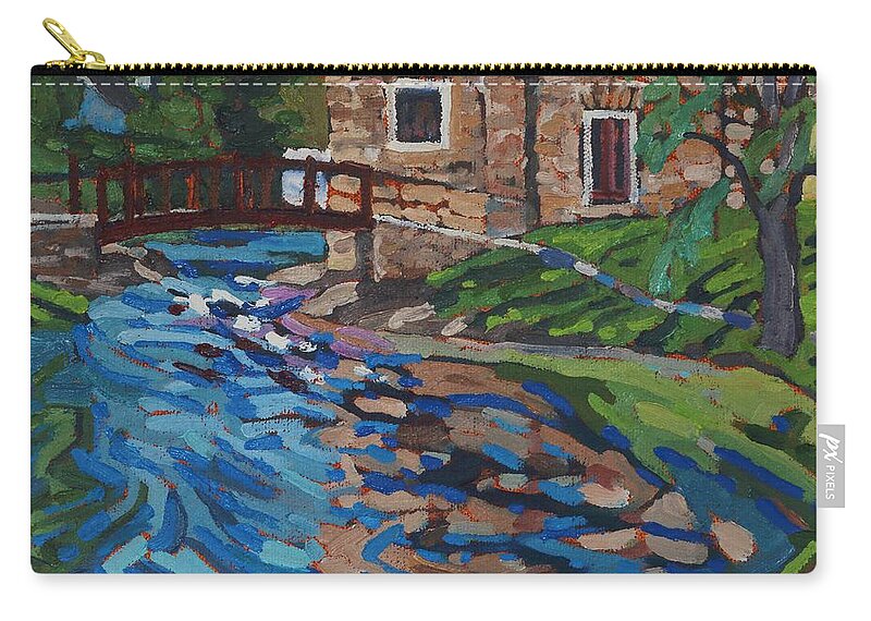 2101 Zip Pouch featuring the painting Big Ben Pond by Phil Chadwick