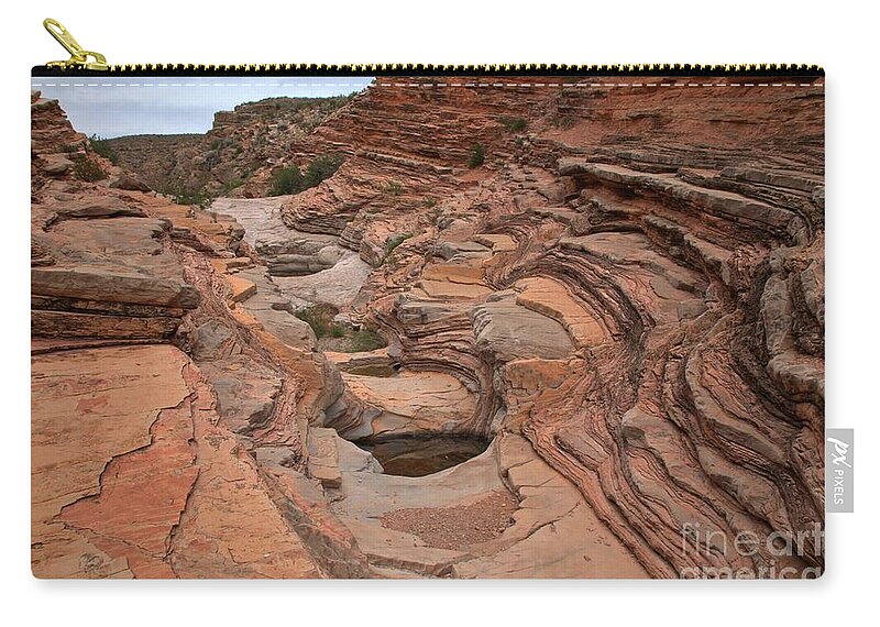 Ernst Tinaja Zip Pouch featuring the photograph Big Bend Red Rock Canyon by Adam Jewell