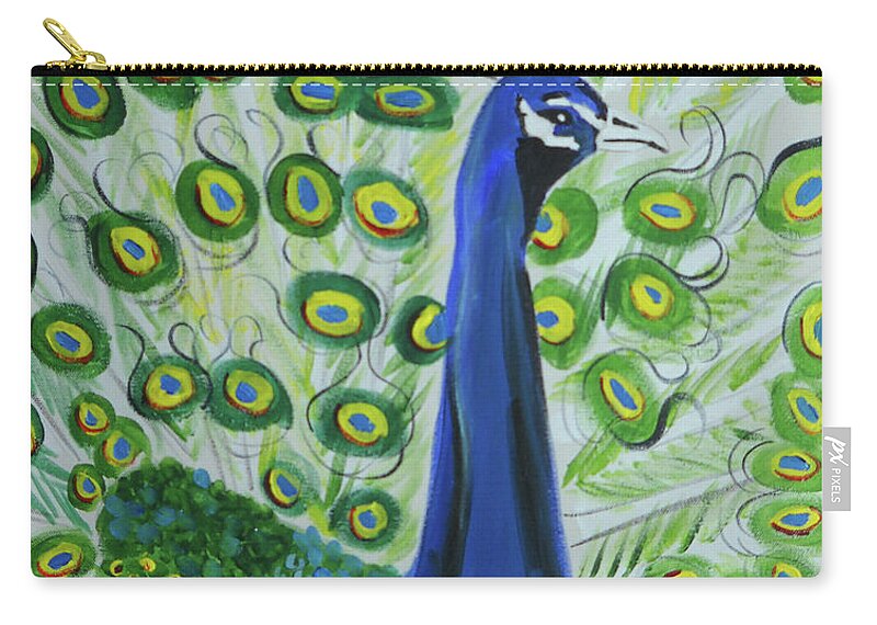 Landscape Zip Pouch featuring the painting Big Blue by Kathie Camara
