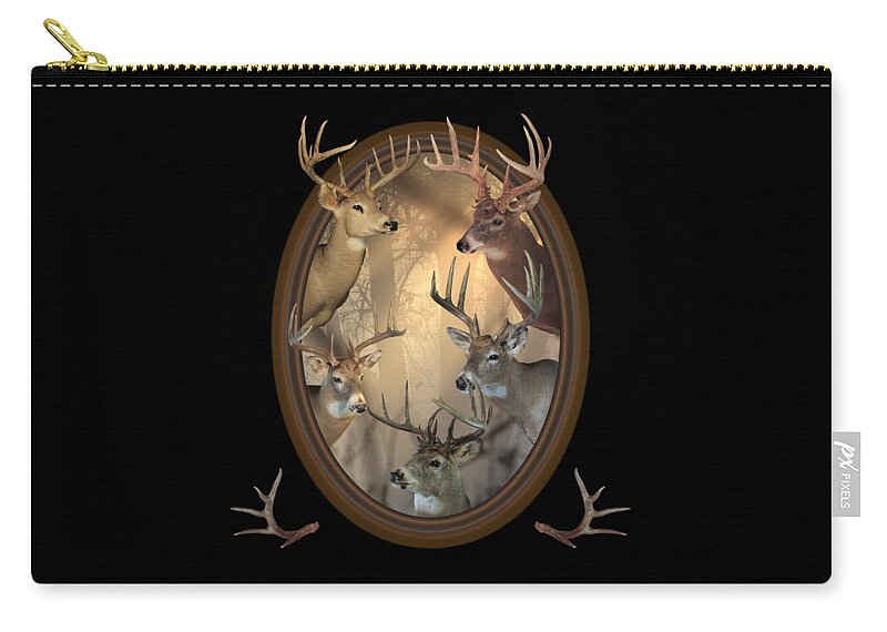 Whitetail Deer Zip Pouch featuring the photograph Big Bucks by Shane Bechler