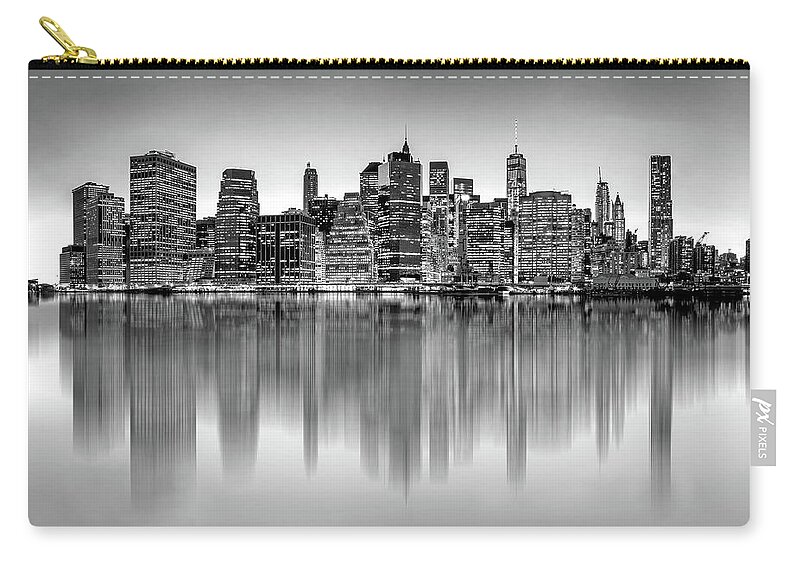 Manhattan Skyline Zip Pouch featuring the photograph Big City Reflections by Az Jackson