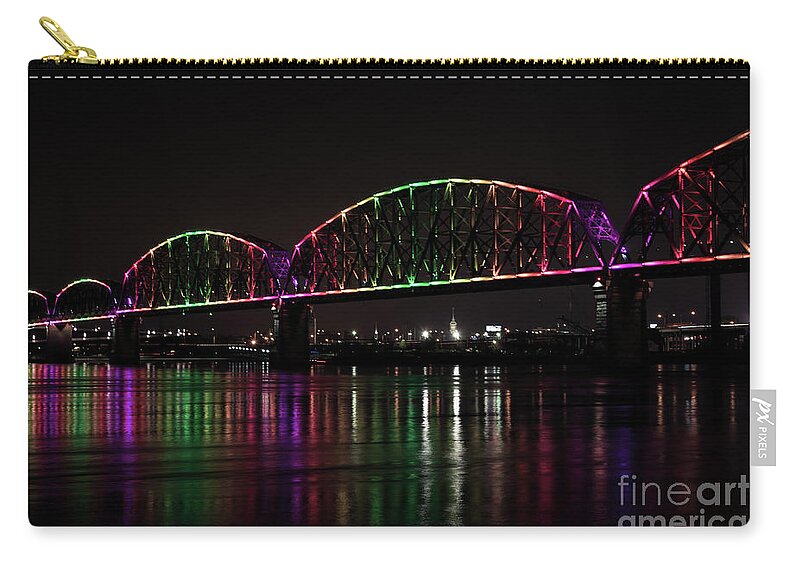 Big Four Bridge Zip Pouch featuring the photograph Big Four Bridge 2201 by Andrea Silies