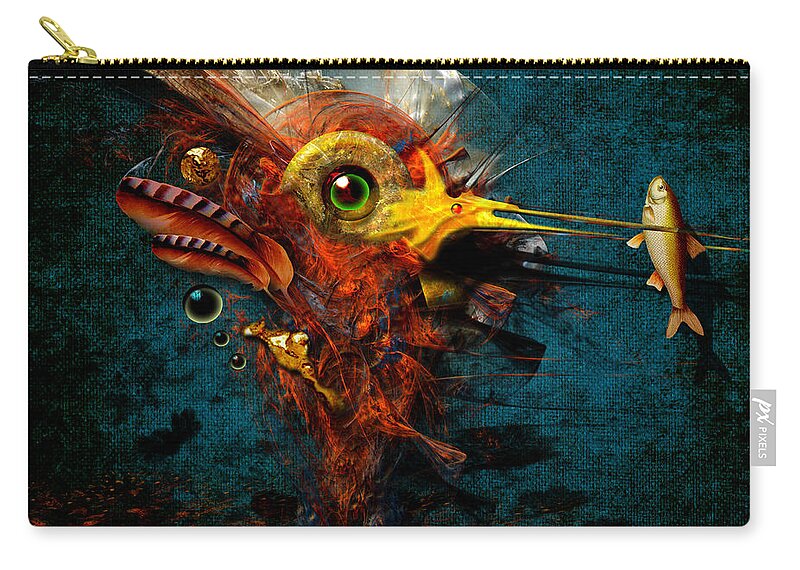 Animals Zip Pouch featuring the painting Big hunter by Alexa Szlavics