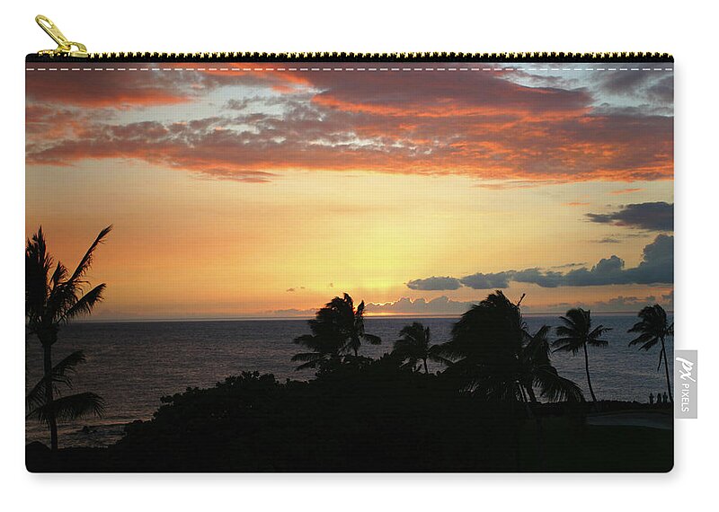 Sunset Zip Pouch featuring the photograph Big Island Sunset by Anthony Jones