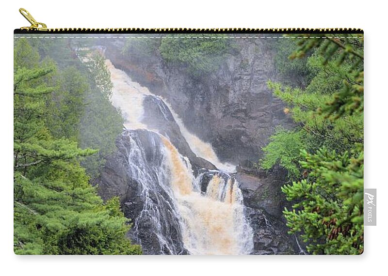 Nature Zip Pouch featuring the photograph Big Manitou Falls 3 by Bonfire Photography