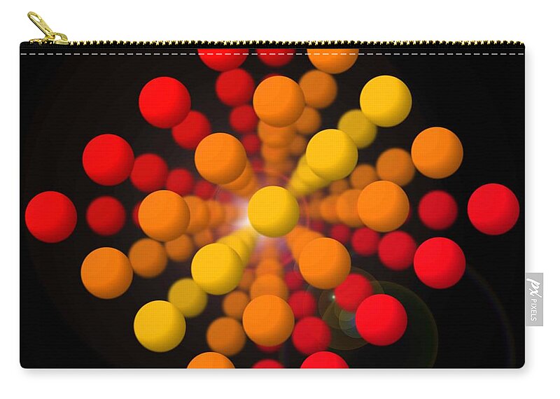 Op. Op Art Zip Pouch featuring the painting Big Red Figure by Charles Stuart