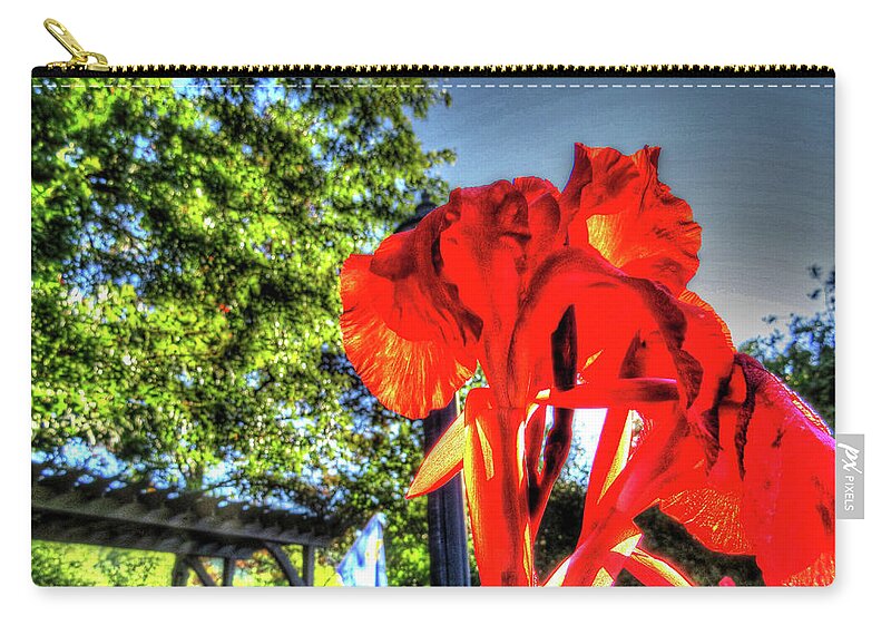 Flowers Carry-all Pouch featuring the digital art Big Red by Kathleen Illes