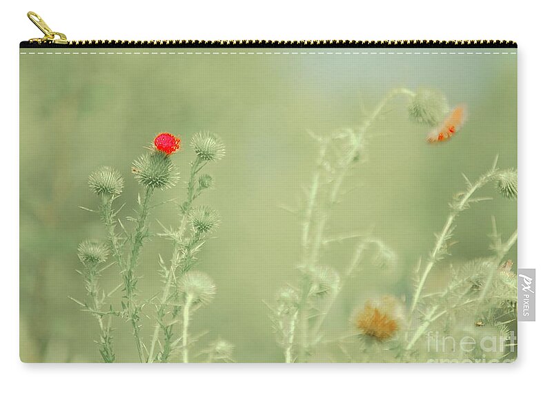 Thistles Zip Pouch featuring the photograph Big red, Little red by Merle Grenz