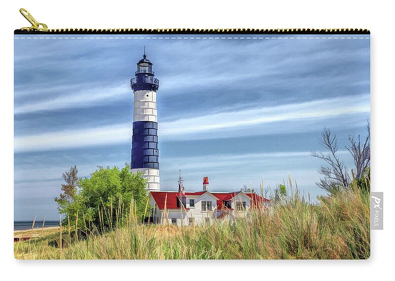 Big Sable Point Zip Pouch featuring the painting Big Sable Point by Christopher Arndt