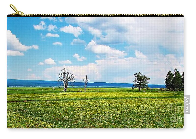 Big Summit Prairie Zip Pouch featuring the photograph Big Summit Prairie in Bloom by Michele Penner