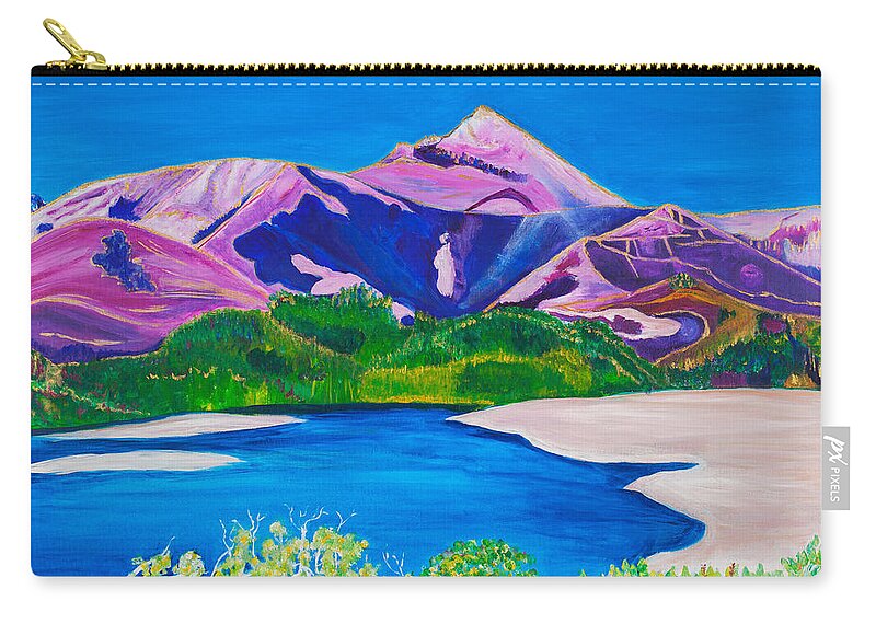 Mountains Zip Pouch featuring the painting Big Sur 30 x 40 by Santana Star