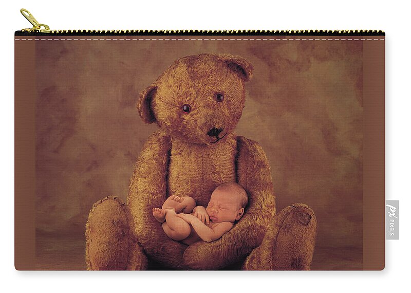 Teddy Bear Zip Pouch featuring the photograph Big Ted by Anne Geddes