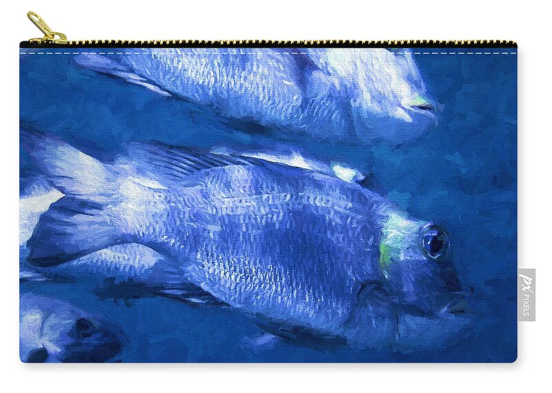Egypt Zip Pouch featuring the digital art Bigeye Emperor Fish by Roy Pedersen