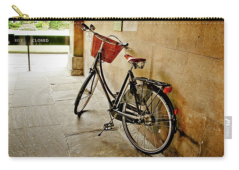Christ's College Zip Pouch featuring the photograph Bike at the school gate. by Elena Perelman