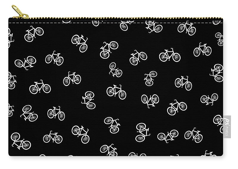 Dreaming; Bicycles; Bike; Bikes; Waterclor; Water; Color; Race; Bill; Cannon; Photography; Abstract Zip Pouch featuring the digital art Bikes by Bill Cannon