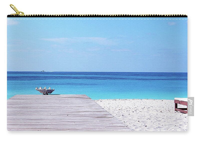 Beach Zip Pouch featuring the photograph Bimini Beach Club by Samantha Delory