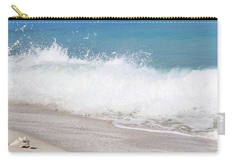 Wave Zip Pouch featuring the photograph Bimini Wave Sequence 4 by Samantha Delory