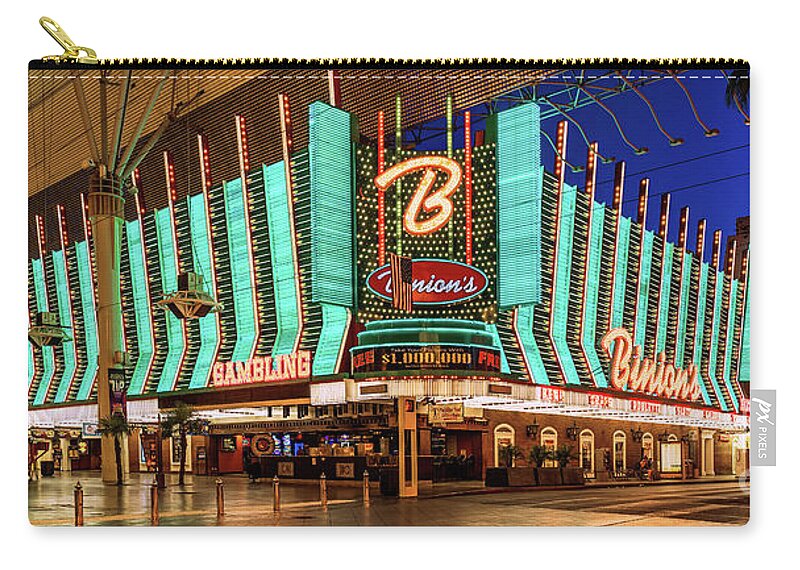 Fremont Street Zip Pouch featuring the photograph Binions Casino Entrance by Aloha Art