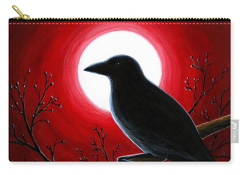 Bird Zip Pouch featuring the painting Bird 62 by Lucie Dumas