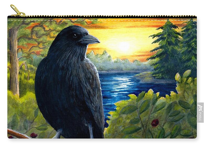 Bird Carry-all Pouch featuring the painting Bird 63 by Lucie Dumas