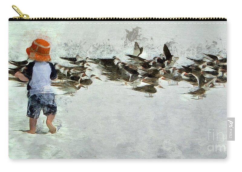 Terns Zip Pouch featuring the photograph Bird Play by Claire Bull