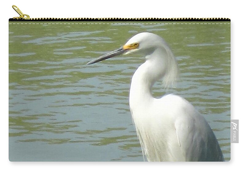 Egret Zip Pouch featuring the photograph Bird by Sandy Taylor