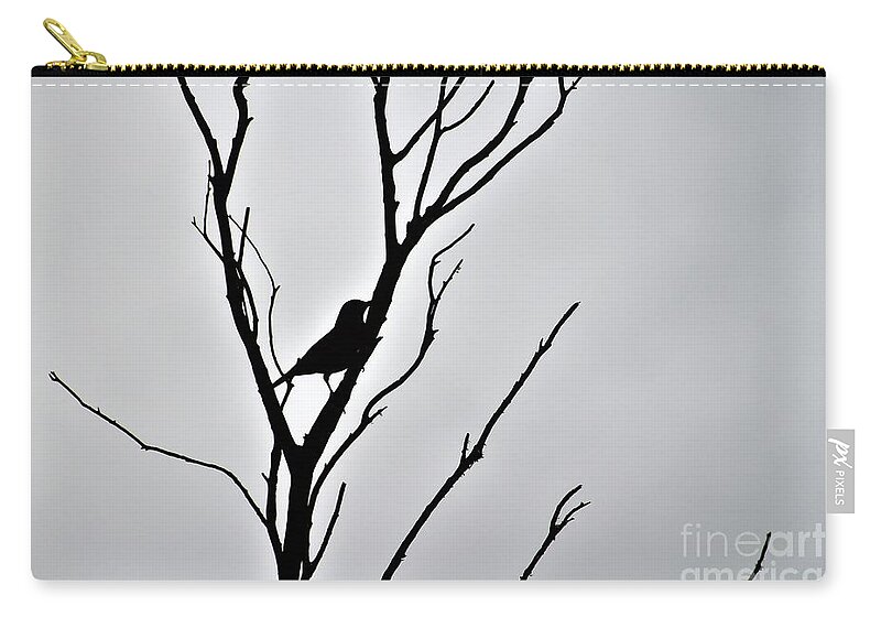 Lone Zip Pouch featuring the photograph Bird Silhouette by Tracey Lee Cassin