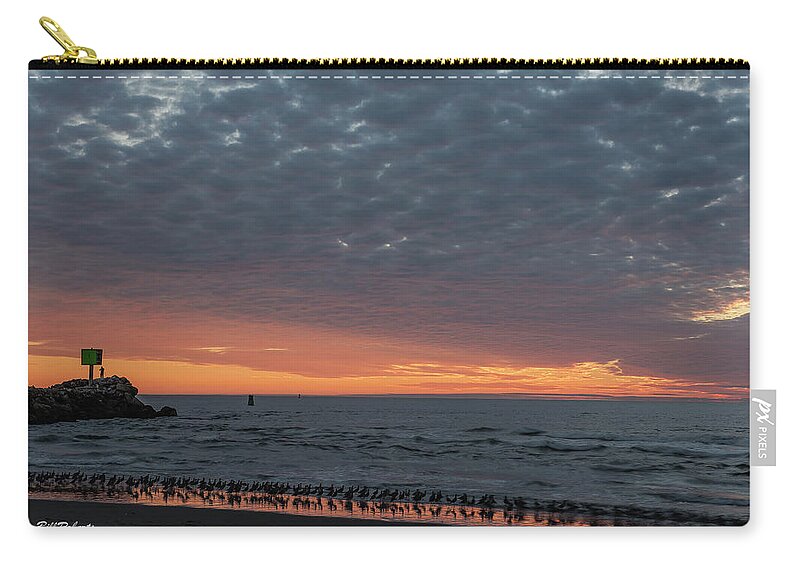 California Central Coast Zip Pouch featuring the photograph Birds In the Sunset by Bill Roberts