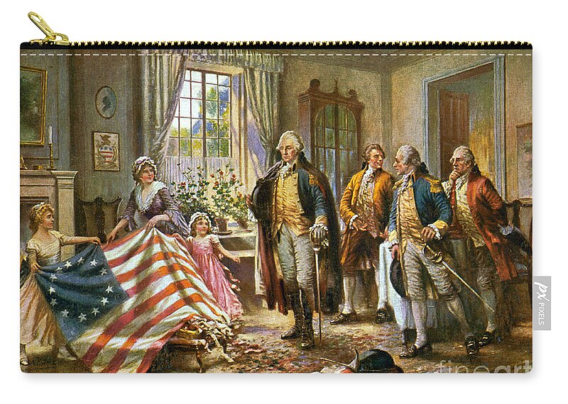 George Washington Zip Pouch featuring the photograph Birth Of Old Glory 1777 by Science Source
