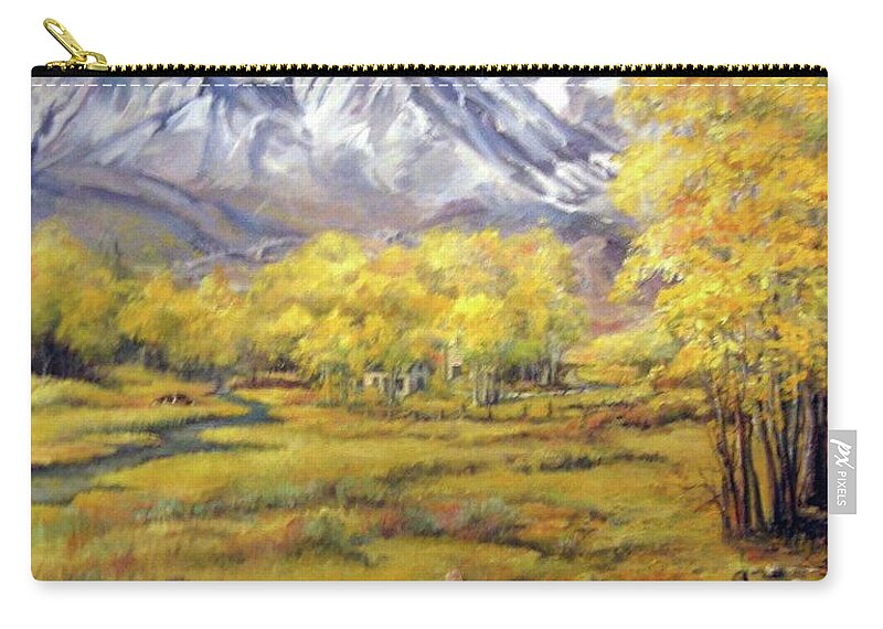 Nature Zip Pouch featuring the painting Bishop in the Fall by Donna Tucker