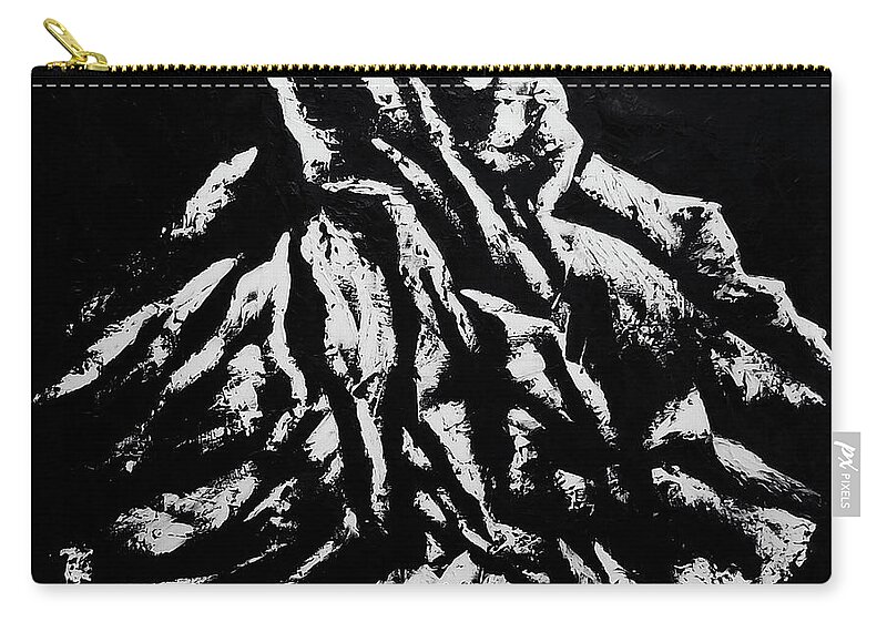  Carry-all Pouch featuring the painting Black and White 1 by Ara Elena