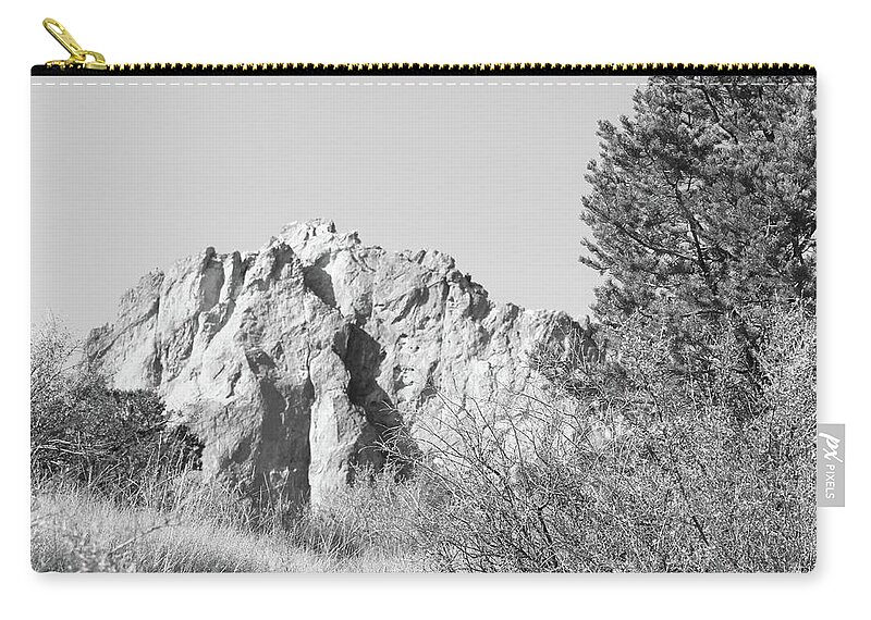 Black And White Garden Of The Gods Colorado 2 10232017 Zip Pouch featuring the photograph Black and White Garden of the Gods Colorado 2 10232017 by David Frederick