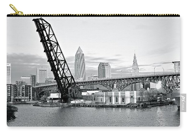 Cleveland Zip Pouch featuring the photograph Black and White in Daylight by Frozen in Time Fine Art Photography
