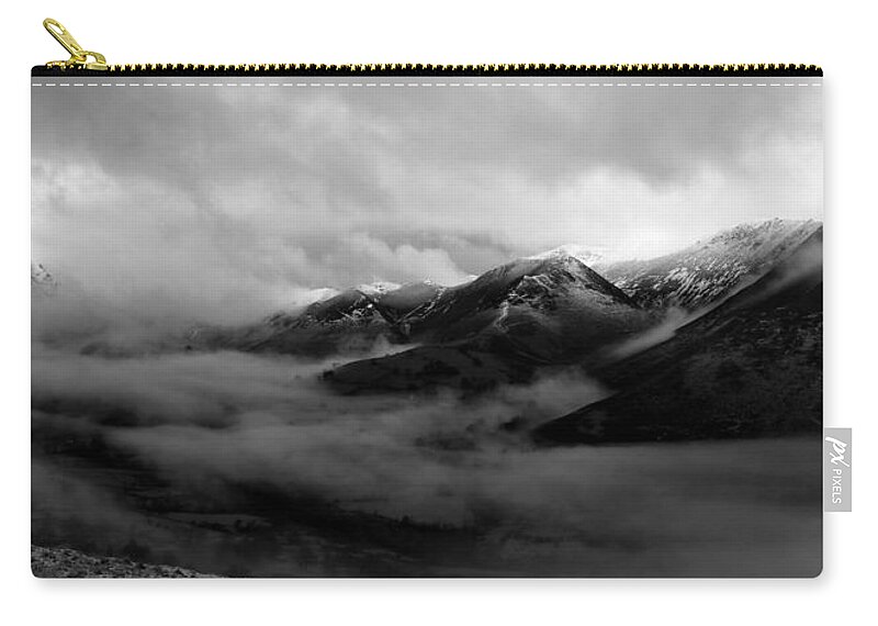Nature Carry-all Pouch featuring the photograph Black and white panorama at Catbells by Lukasz Ryszka