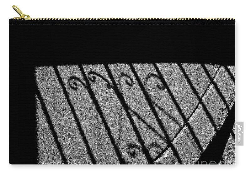 Abstract Zip Pouch featuring the photograph Black and White Reach by Fei A