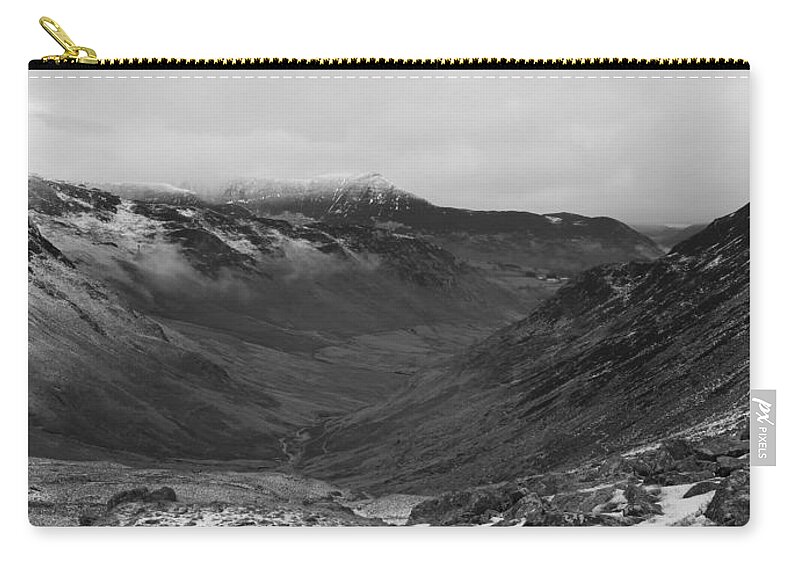 Nature Zip Pouch featuring the photograph Black and white valley by Lukasz Ryszka