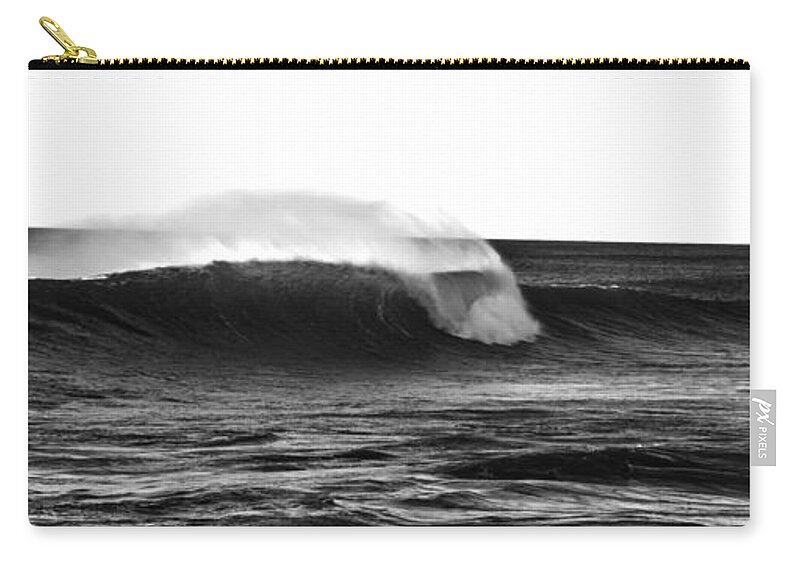 Climate Carry-all Pouch featuring the photograph Black and White Wave by Pelo Blanco Photo
