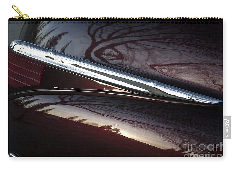 Black Zip Pouch featuring the photograph Black Cherry Abstract by Linda Bianic