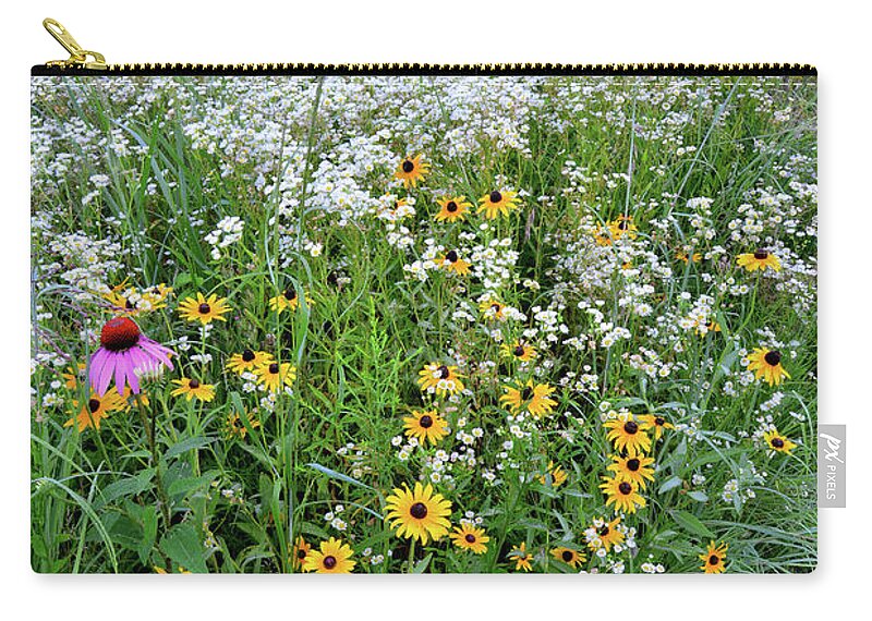 Mchenry County Conservation District Zip Pouch featuring the photograph Black Eyed Susans and Company by Ray Mathis