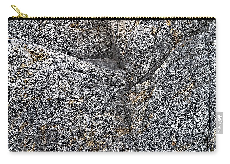 Abstract Zip Pouch featuring the photograph Black Granite Abstract by Peter J Sucy