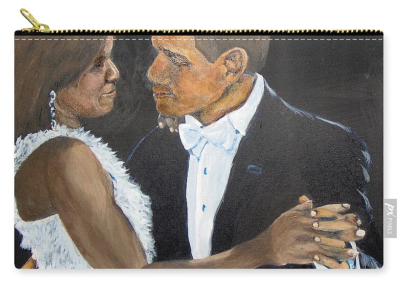 Barack Obama Carry-all Pouch featuring the painting Black Love is Black Power by Saundra Johnson