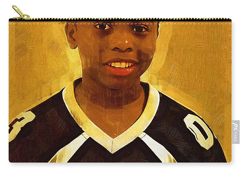 Beautiful Black Children Zip Pouch featuring the photograph Young Black Male Teen 6 by Ginger Wakem