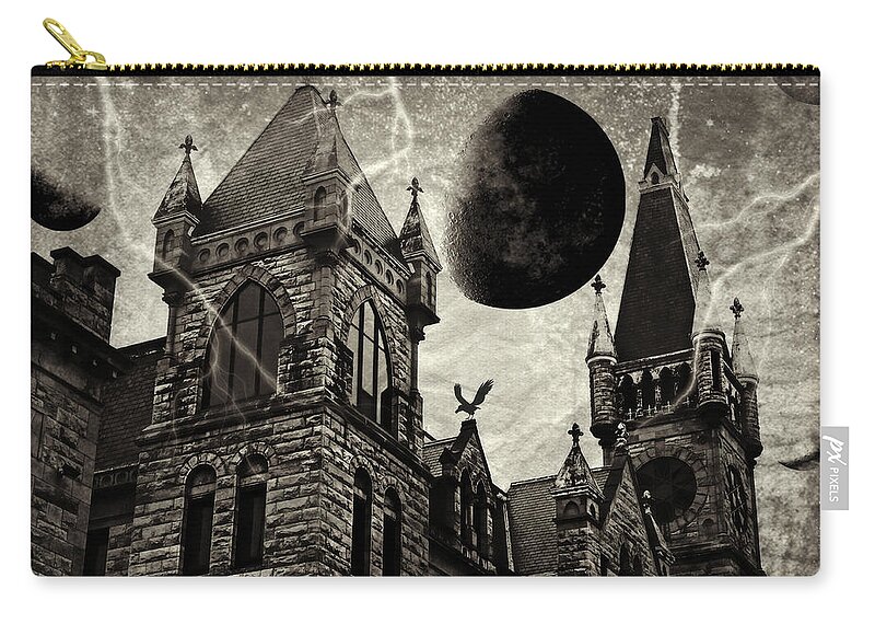 Black Moons Rising Carry-all Pouch featuring the photograph Black Moons Rising by Dark Whimsy