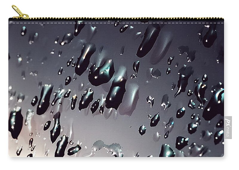Abstracts Zip Pouch featuring the photograph Black Rain by Steven Milner