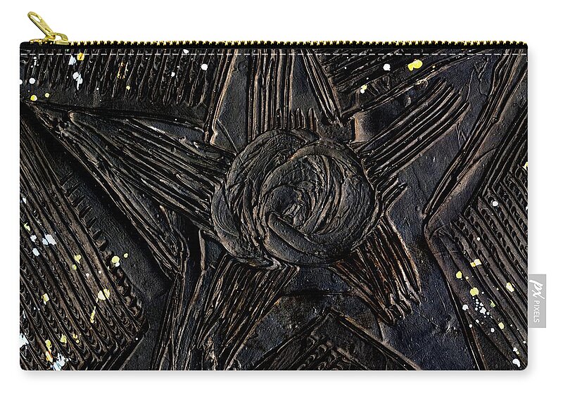 Black Zip Pouch featuring the painting Black Star by Phil Strang