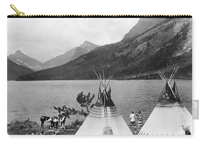 1910s Zip Pouch featuring the photograph Blackfoot Encampment. by Granger