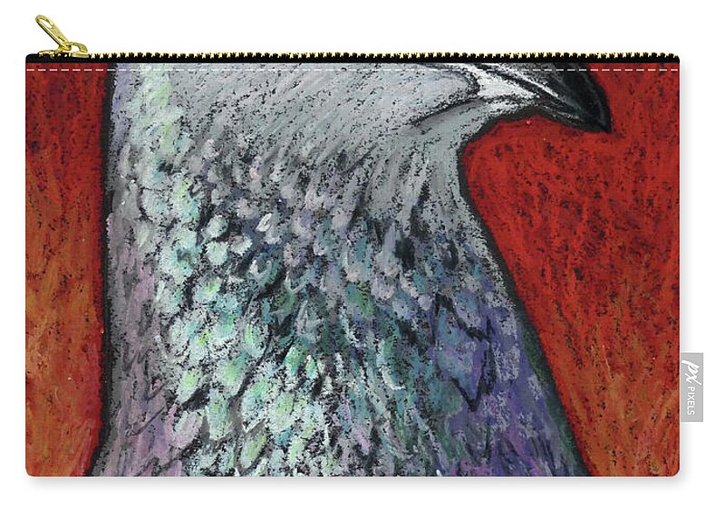 Racing Pigeon Zip Pouch featuring the painting Blaze the Racing Pigeon by Ande Hall