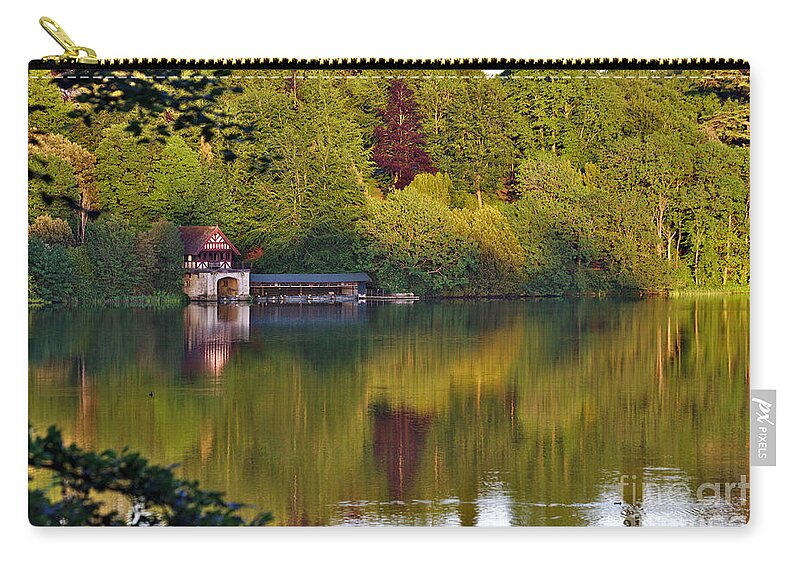 Blenheim Palace Carry-all Pouch featuring the photograph Blenheim Palace Boathouse 2 by Jeremy Hayden