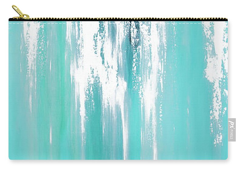 Metallic Zip Pouch featuring the painting Blessings Flowing Like A Waterfall by Linda Bailey